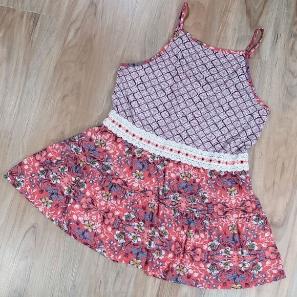 🔹️Altar'd State Red & Cream Sunwashed Boho Sleeveless Top Small - Picture 1 of 11